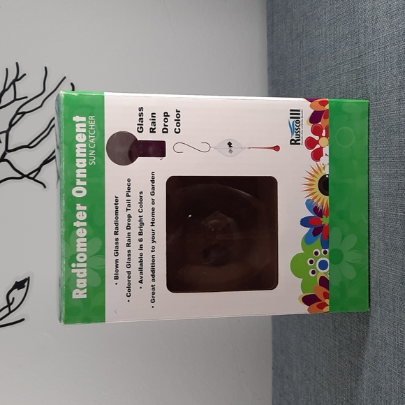 Blown Glass Suncatcher Radiometer Purple Glass Rain Drop Indoor Outdoor - Picture 5 of 5